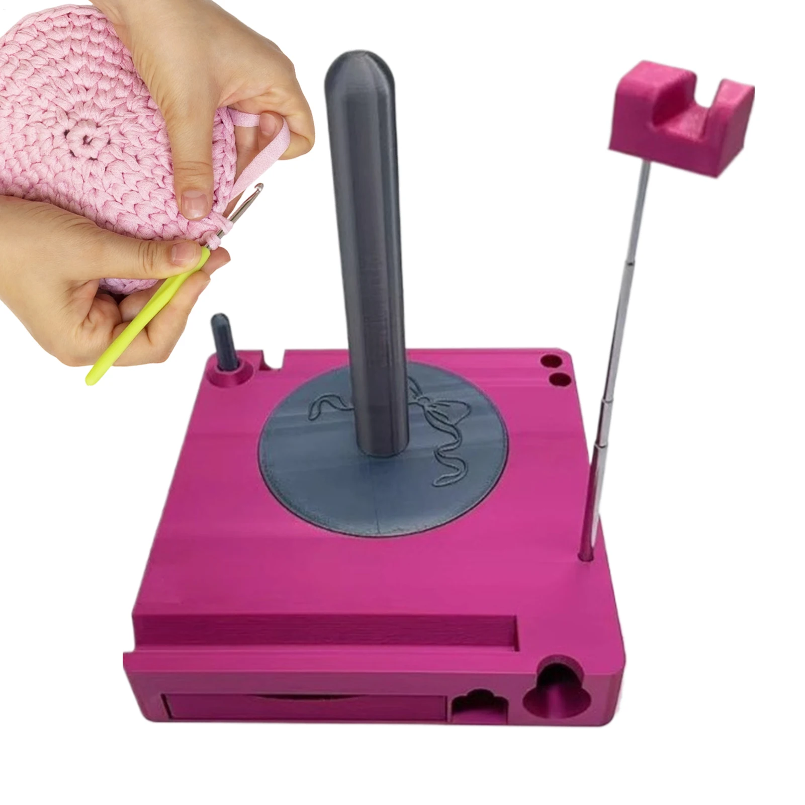 

Подставка для пряжи для вязания крючком, органайзер для вязания, держатель для шариков пряжи, противоскользящие подушечки для женщин, девочек, начинающих, вязание