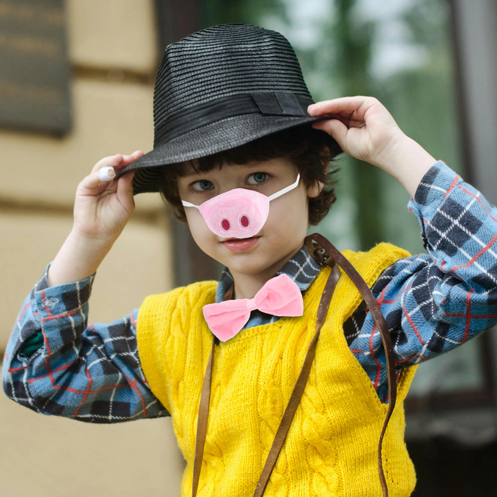 

1 set Pig Costume Set Accessories Soft Halloween Party Supplies Child Tail Nose Ears Hairb Performance Decor Cosplay