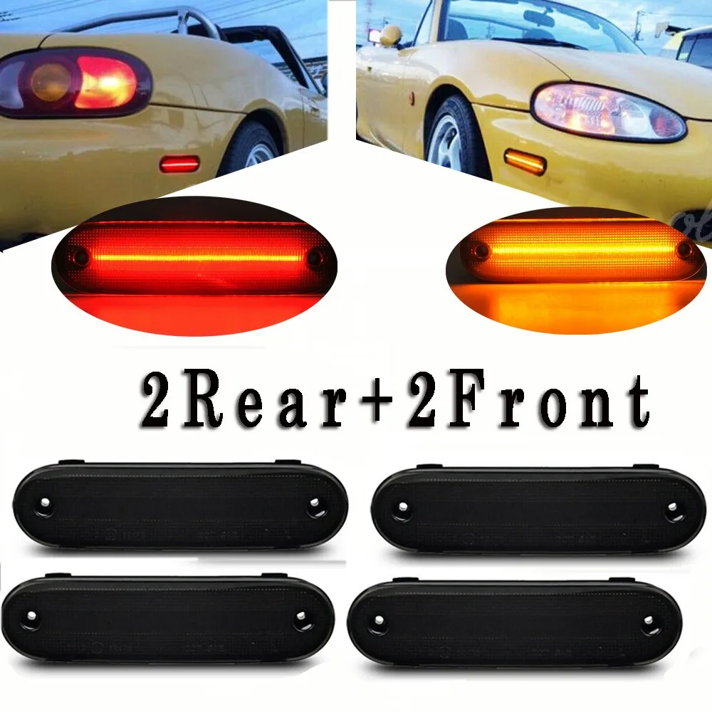 

Smoke Lens Led Side Marker Light For Mazda Miata MX-5 NA NB Amber&Red MA2550107+MA2551107 Auto Side Marker Lights Lamp