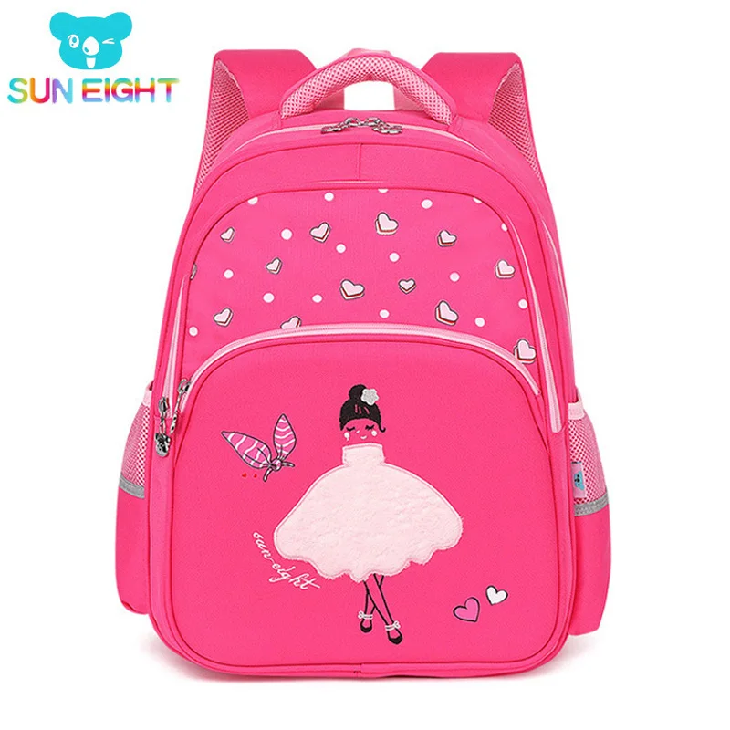 SUN EIGHT Dancing Women School Bags Primary Children Satchel Girl Bookbags Waterproof Baby Backpacks