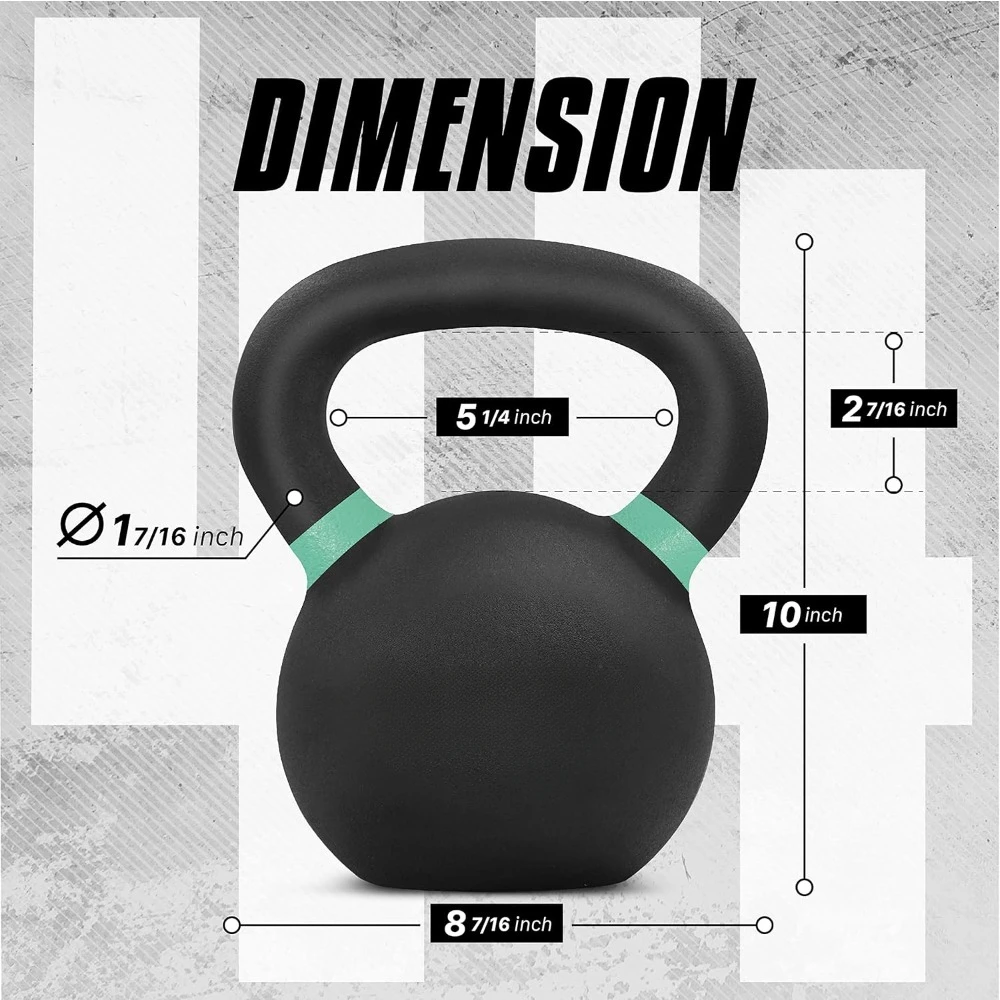 Kettle Bell, Weighted Cast Iron/Kettle Bell Powder Coating - Strength Training, Home Gym, Used for Full Body Exercise