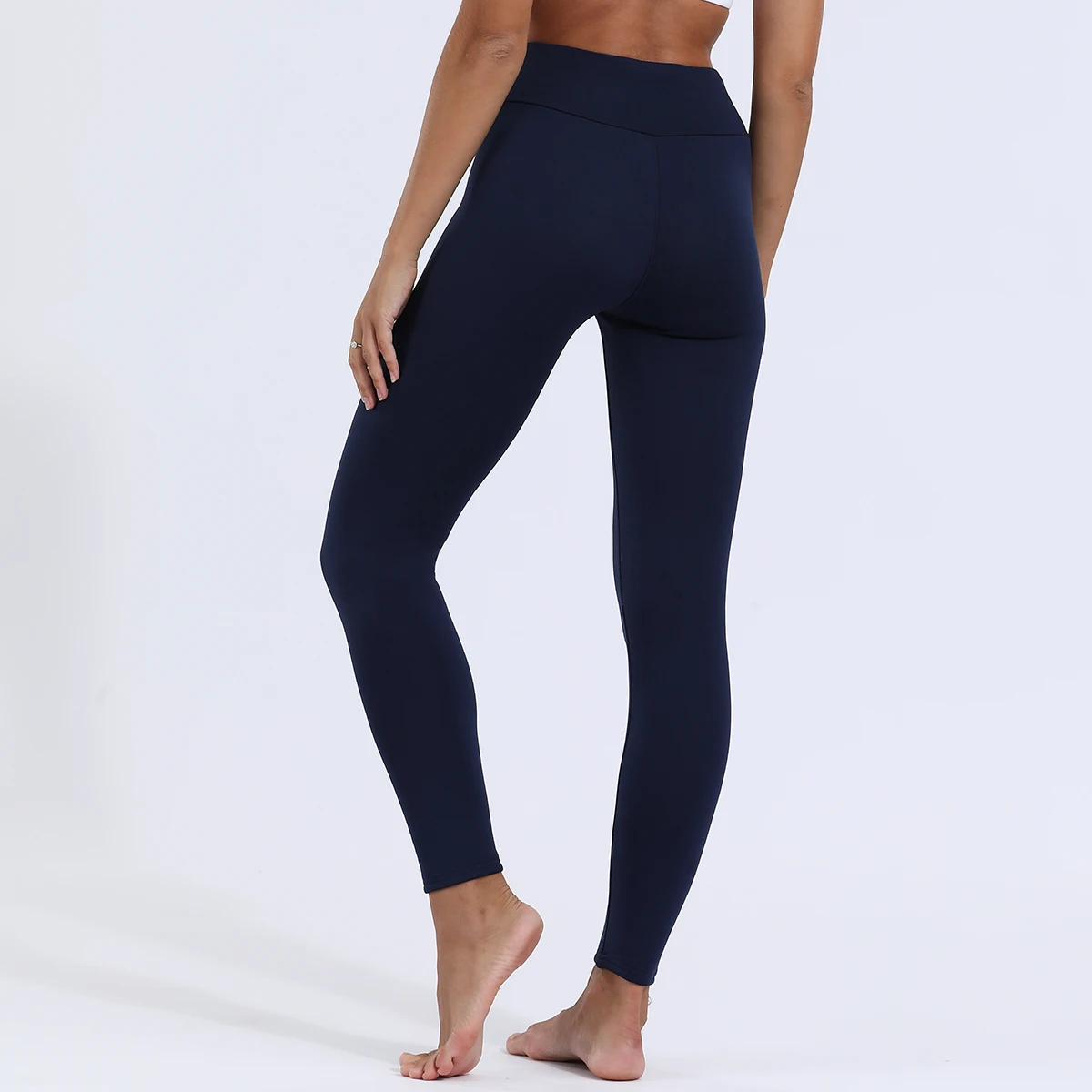 الشتاء المخملية Leggins المرأة بلون سميكة السراويل الدافئة المخملية عالية الخصر بلون في الهواء الطلق طماق الكلاسيكية غير رسمية