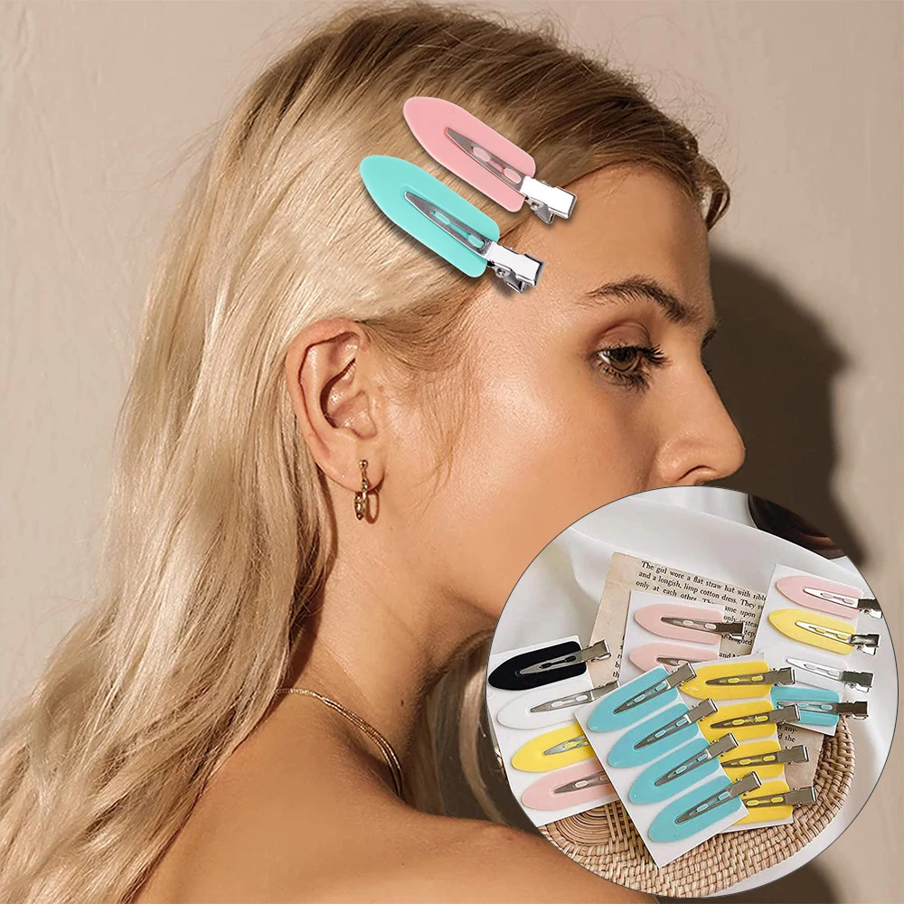 4/10Pcs No Bend Hair Clips Barrettes Professional Women Headwear Bangs Hairpin Beauty Salon Styling Hairdressing Makeup Tools