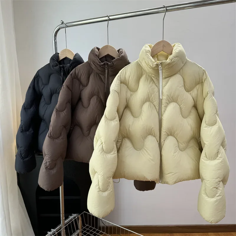 Winter New Women's Down Jacket Loose Commuting Stand Up Collar Puff Jacket