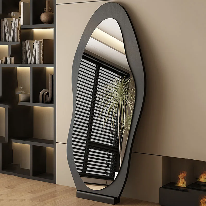 

Standing Moving Mirror Living Room Modern Full Body Funky Luxury Bedroom Long Irregular Mirror Bathroom Espelhos Home Products