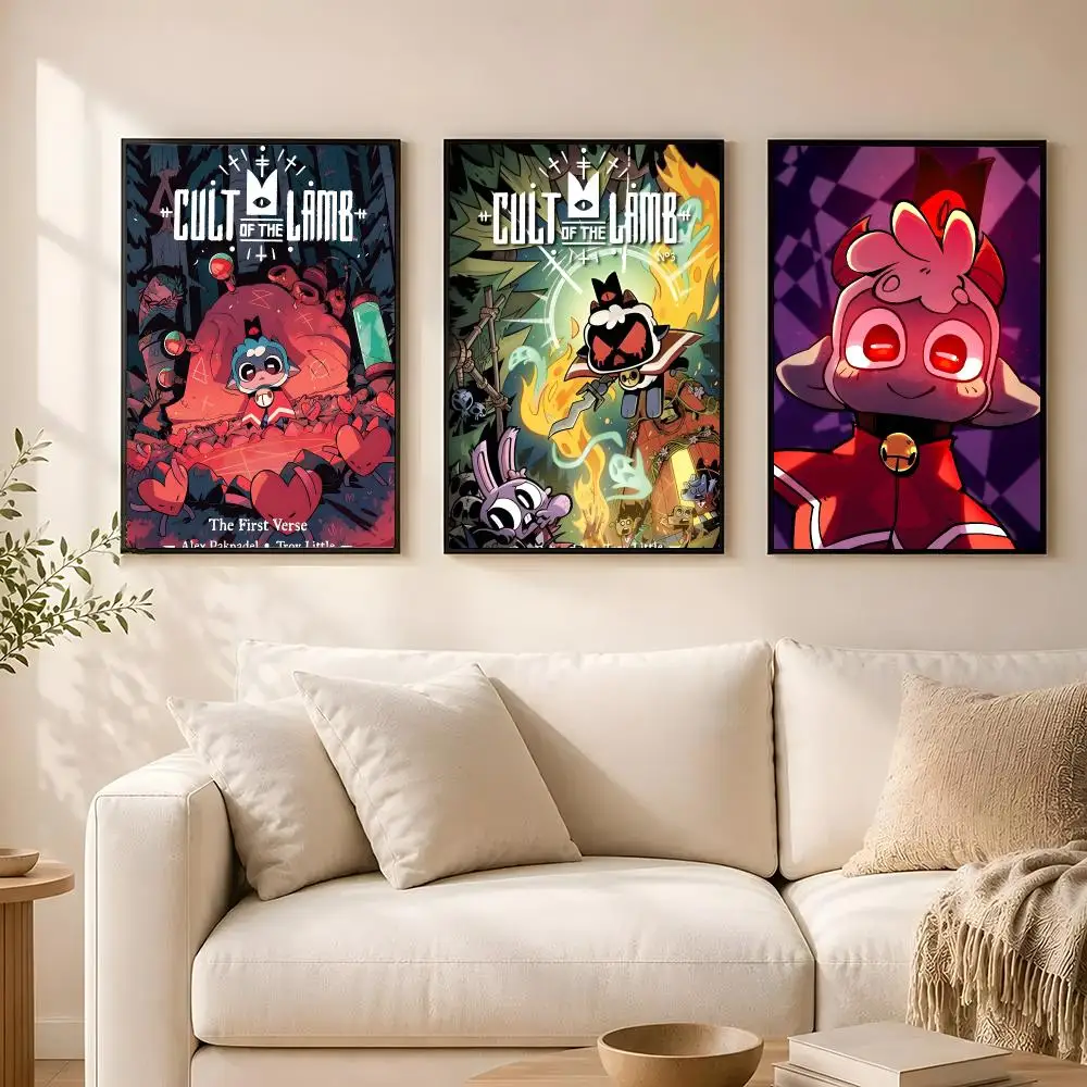 C_Cult of t_The L_Lamb Game Poster poster Self-adhesive wall stickers, suitable for room decoration, high-quality printing.