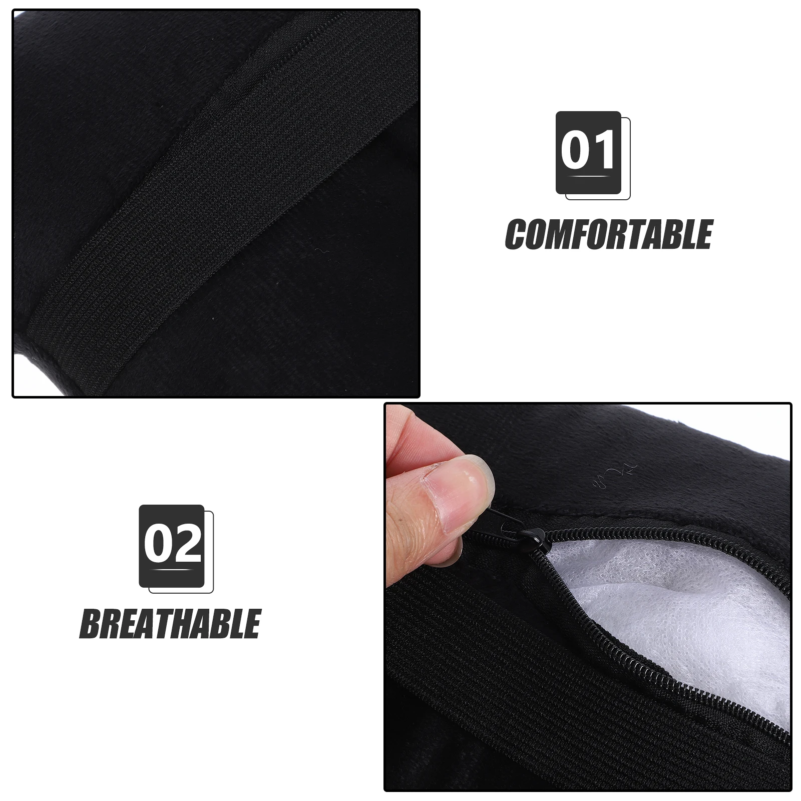 

Backseat Car Headrest Pillow Pillows for Adults Neck Shape Black Headrests Travel