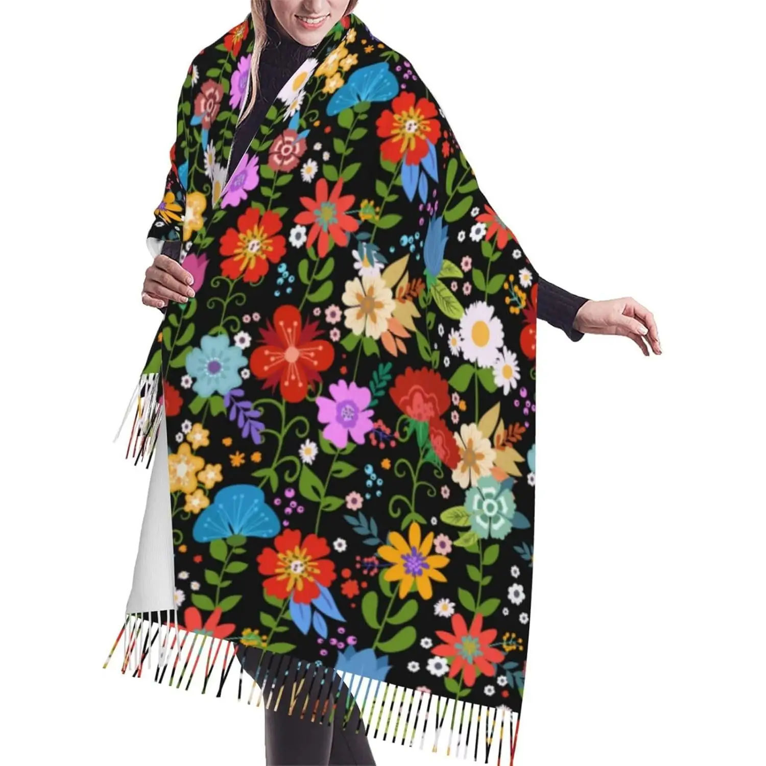 

Женская мода, кашемировый шарф с кисточкой, большой шарф, теплая праздничная шаль, накидка, шаль для подарка, женская весна-осень-зима