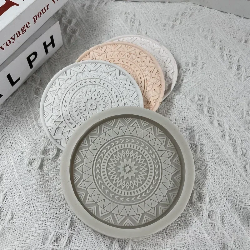 Round Coaster Resin Silicone Mold Coffee Coaster Tray Mold DIY Epoxy Resin Plaster Concrete Wine Glass Cup Mat Mould Home Decor