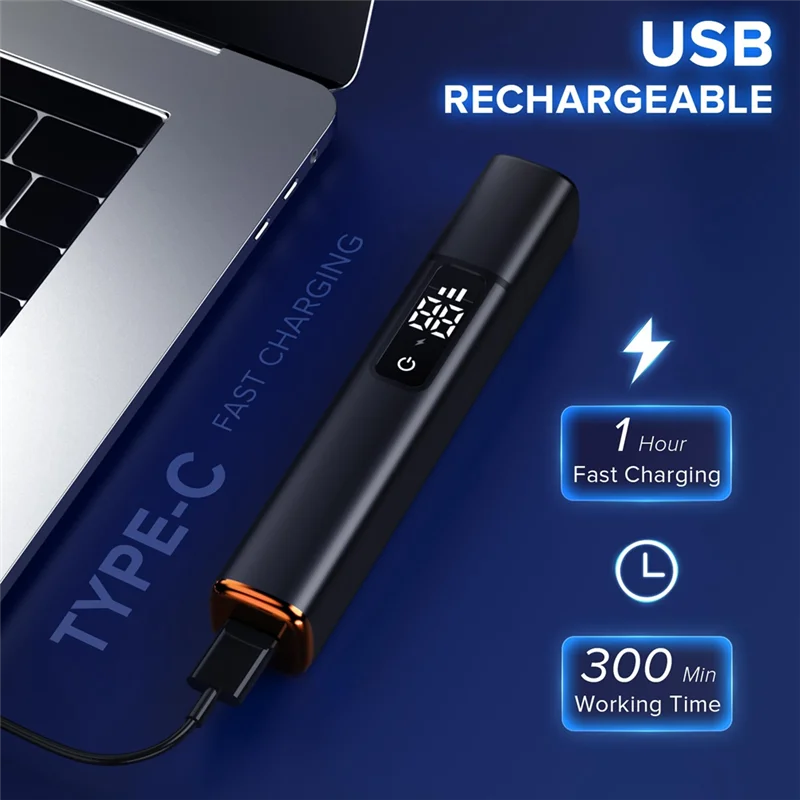 

AD-триммер для волос в носу для мужчин, перезаряжаемый через USB триммер для волос в ушах и носу с ЖК-дисплеем, профессиональный инструмент для стрижки, простой в использовании -A