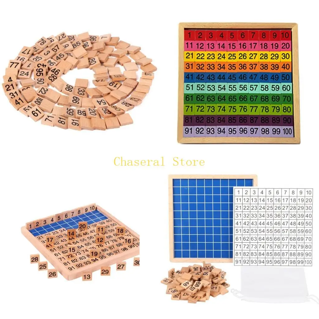 E7CE 학습 수학 학습 보드 장난감 나무 디지털 카운팅 블록 1-100 번호 매칭 퍼즐 베이비 장난감 유치원 공급