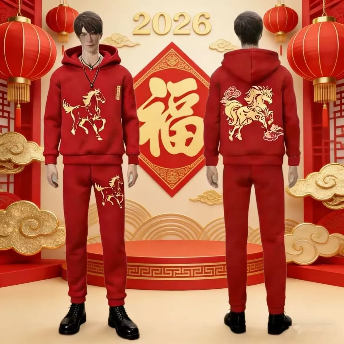 

New Year Gift: Dried Mouse, New Style, Auspicious Horse Year 27-32cm, New Year Baby Clothes, Abstract Toy Clothes