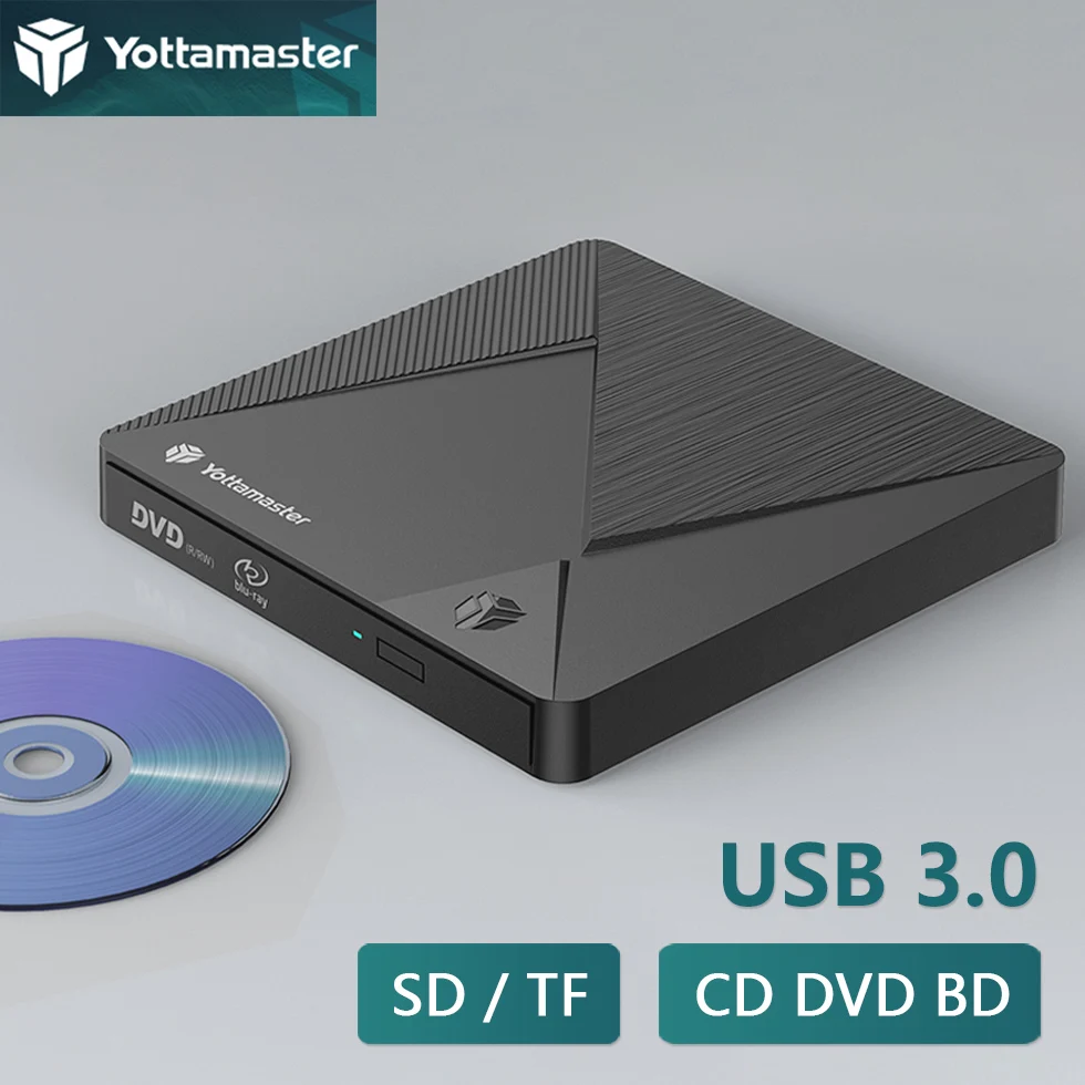 

Yottamaster External Disk Recorder Reader Burner Tray Player Drawer Optical Drive Disc Enclosure for 5"CD R/RW ROM DVD RAM DL BD