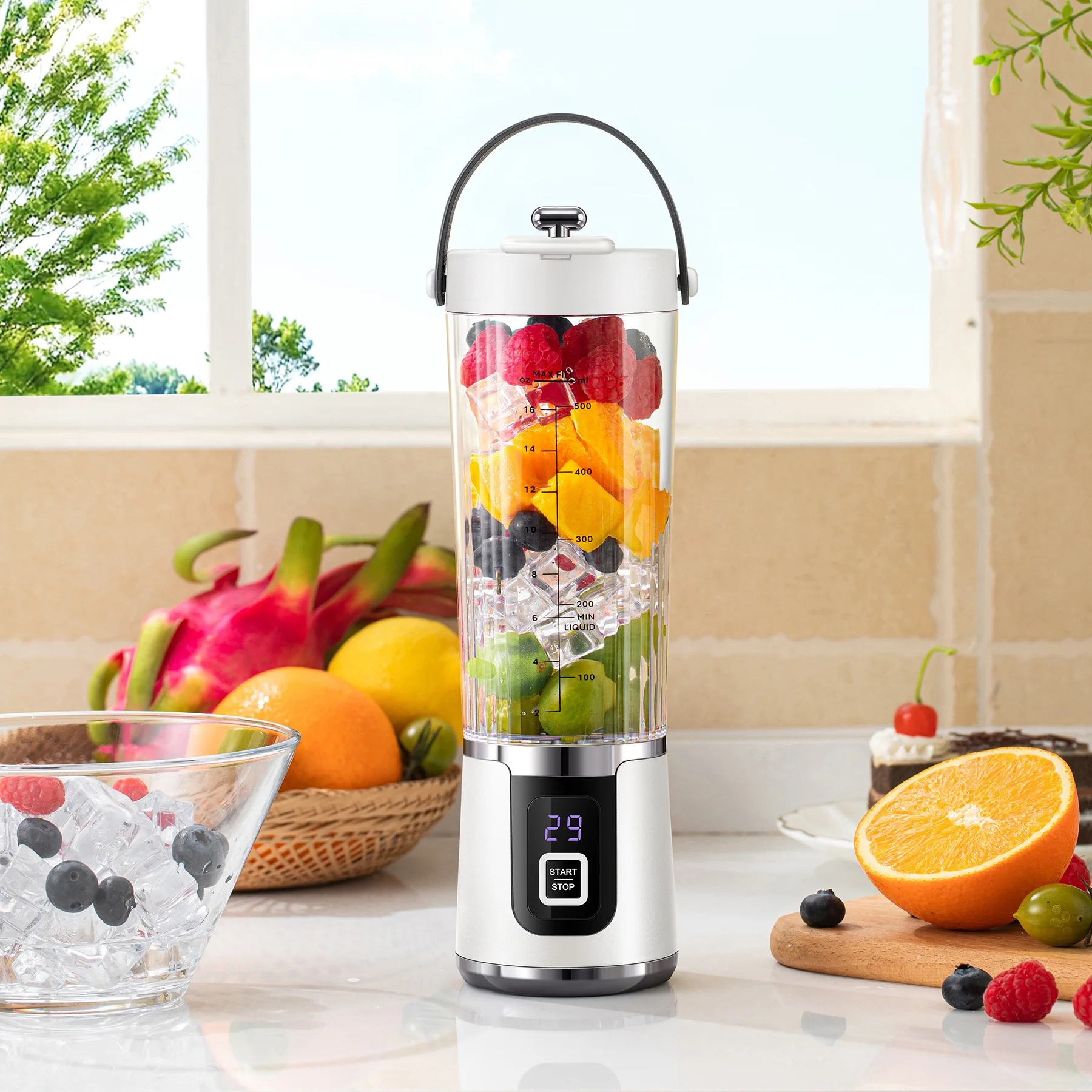 

Портативный электрический блендер-стакан, мини-блендер для фруктов с беспроводной зарядкой, USB-заряжаемый многофункциональный кухонный измельчитель для использования на открытом воздухе