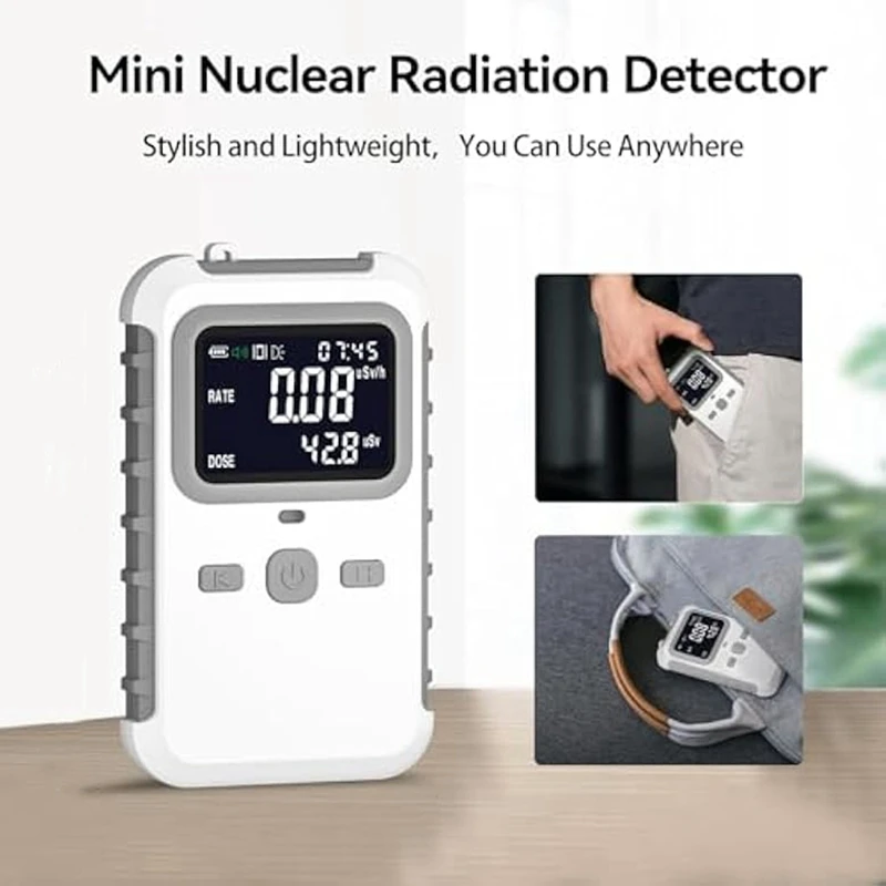 Imagem -03 - Detector de Radiação Nuclear com Display Lcd Dosímetro de Radiação Monitor Recarregável de Raio x Beta Gama Medidor Durável