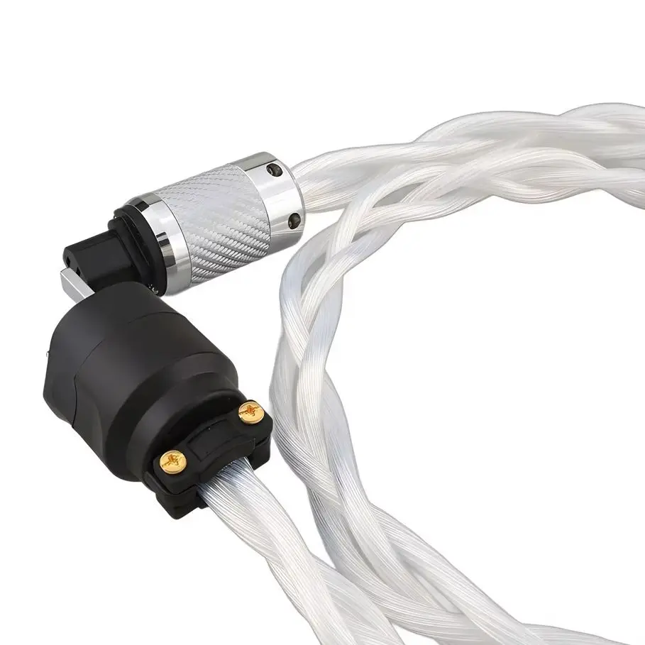 Câble d'alimentation ca britannique à cristal unique 5N OCC, amplificateur audio Audiophile, filtre DAC, câble d'alimentation HIFI, prise plaquée Rhodium en fibre de carbone