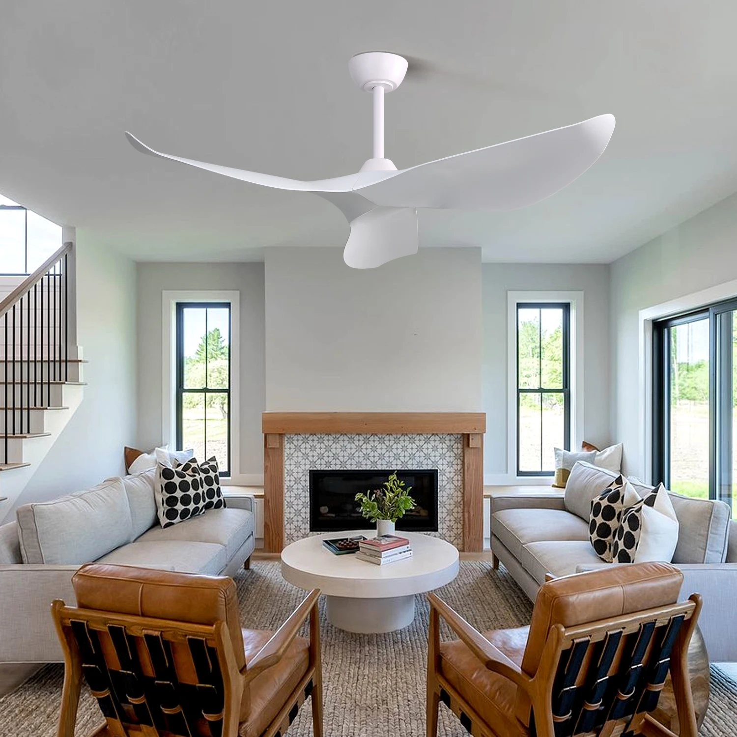 

52inch Intelligent Remote 3 Solid Wooden Blades Reversible Bldc Motor Ceiling Fan for Bedroom