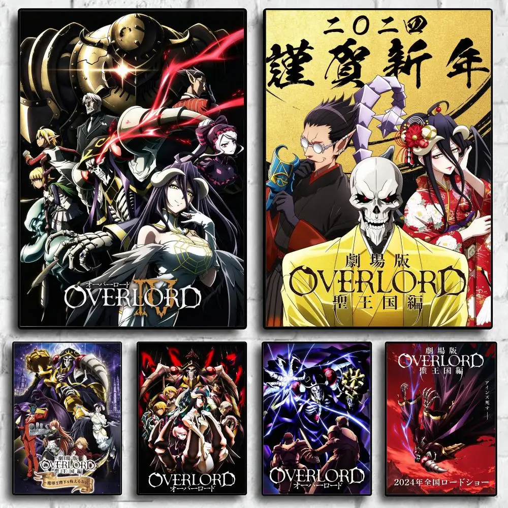 anime Overlord Poster Wall Posters Art Print HD Print Self-Adhesive Waterproof Wall Stickers Room Decoration