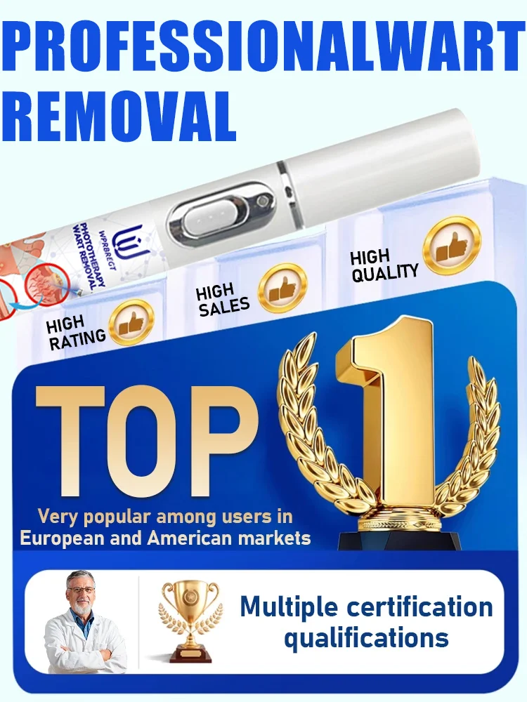 Penna a luce blu di vendita calda per risolvere le verruche del corpo, strumenti per la cura delle verruche