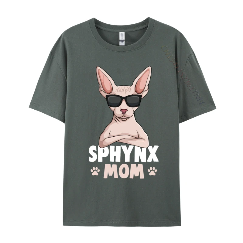 Sphynx Mom Cat Sphinx Hairless Cat Mama Owner Lovers Simple Style Fashionable Men Tshirts Cotton Tops Tees Normal T-shirts