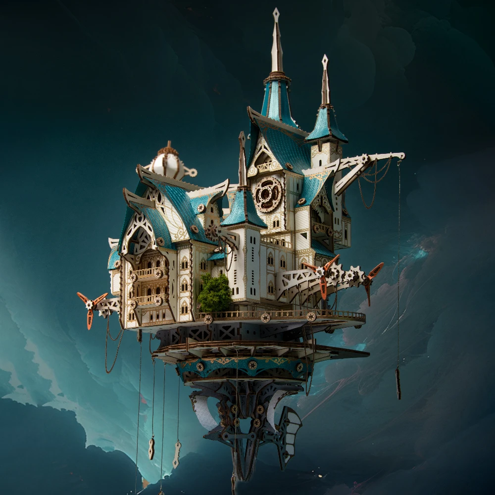 

Gothic Castle Model Kit 3D Wooden Steampunk Dollhouse, DIY Fantasy Building Project for Adult Collectors Birthday Gift Dollhouse