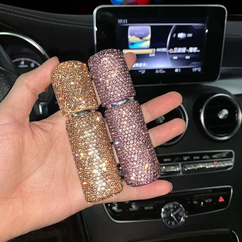 10ml Rhinestone Car Perfume Spray Bottle Refillable Bottles Mini Potable Bling Empty Cosmetic Containers Atomizer Bottle