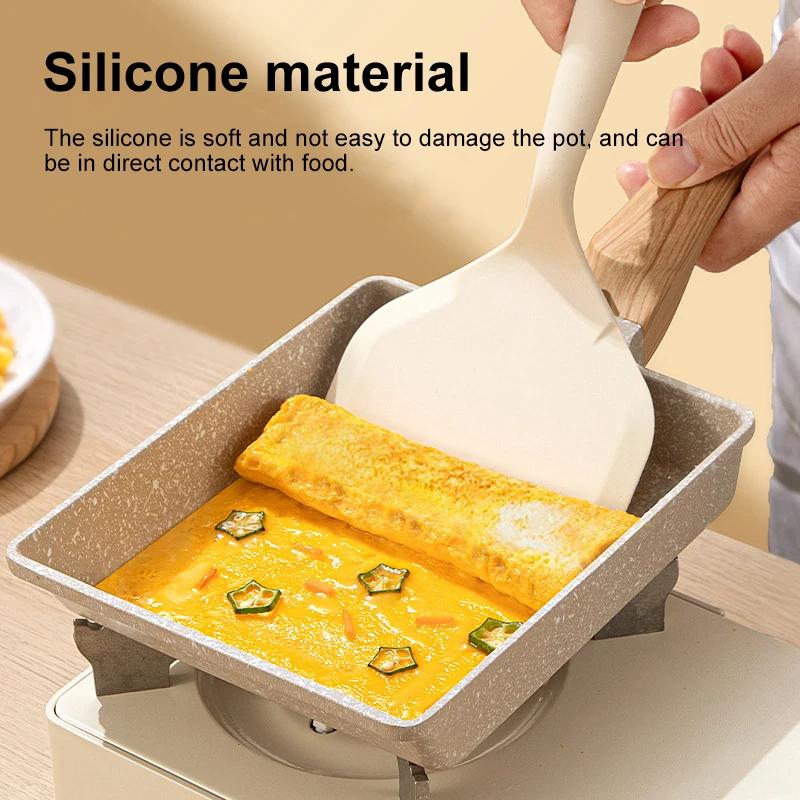 Экологичная силиконовая кухонная утварь, широкая посуда для приготовления пиццы, лопаточка с отрывными листами для стейка и яиц