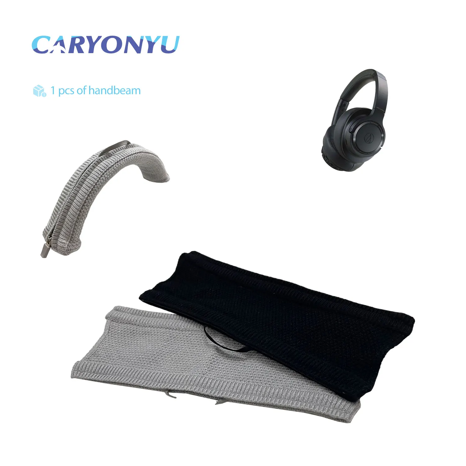 CARYONYU Headband Cover Compatible With Audio Technica-ATH SR50BT,ATH SR30BT,ATH WS99BT,ATH ANC Headphones Headband Weave Zipper