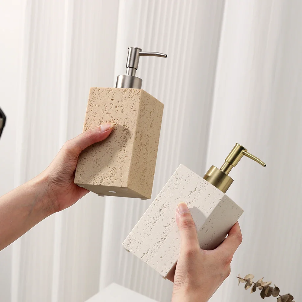 

Travertine Hand Sanitizer Bottle High-value Luxury Hotel Lotion Pressing Bottle Shampoo Shower Gel Sub-bottling