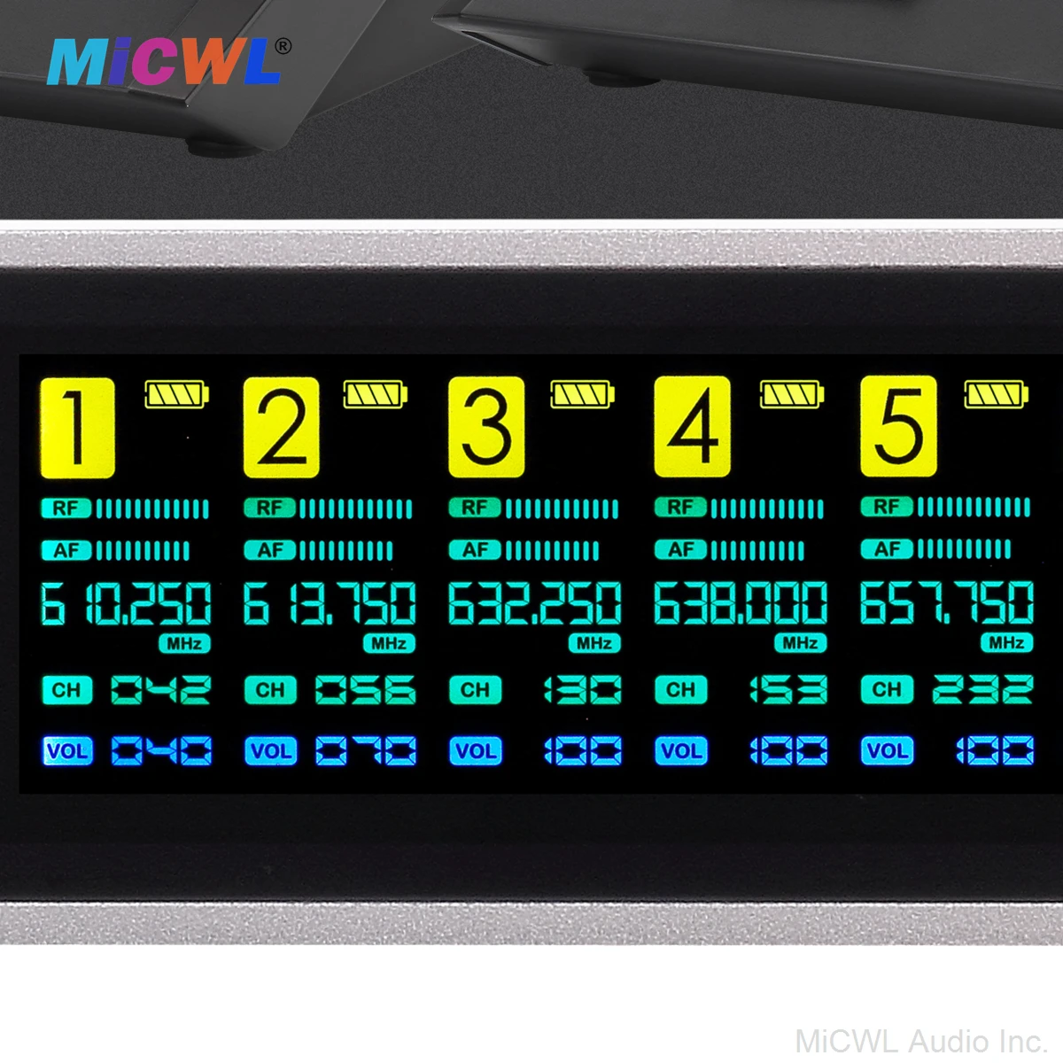 Micwl-デジタルLEDワイヤレスマイクシステム,会議用,高品質,8グースネック,400チャンネル,調整可能なuhf周波数