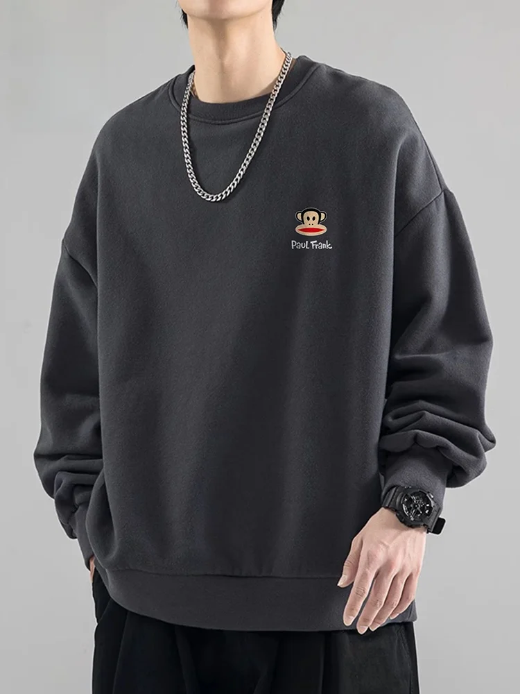 

Мужская толстовка свободного кроя Paul Frank с длинными рукавами, повседневная, удобная, в уличном стиле, с анималистическим принтом, молодежная, модная, весна-осень