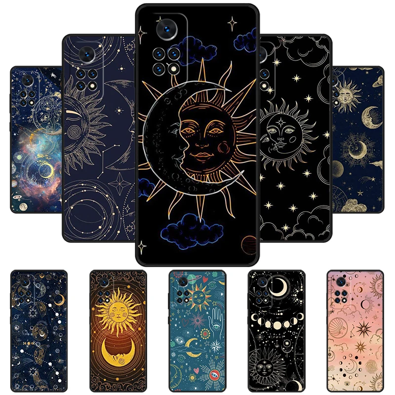 Celestial Sun and Moon Phone Case For Redmi Note 11 EPro 11S 10 10T 9S Promax 8 Pro Xiaomi Mi 10 11 12X 12S Ultra Cover