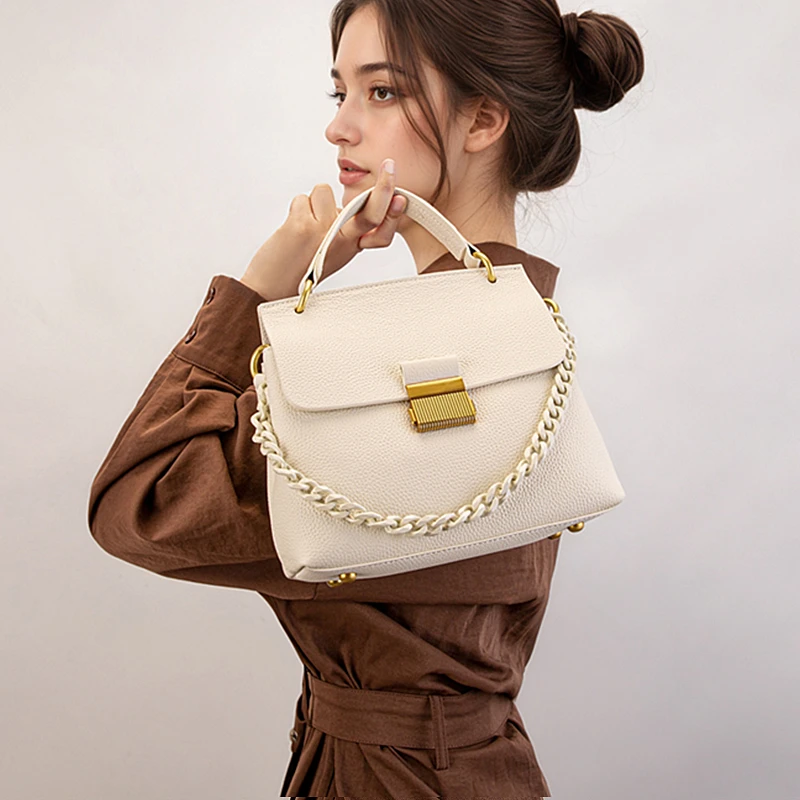 

Toptrends Real 100% Genuine Leather Handbags For Women New 2025 Luxury Designer Top Handle Office Ladies Shoulder Crossbody Bags