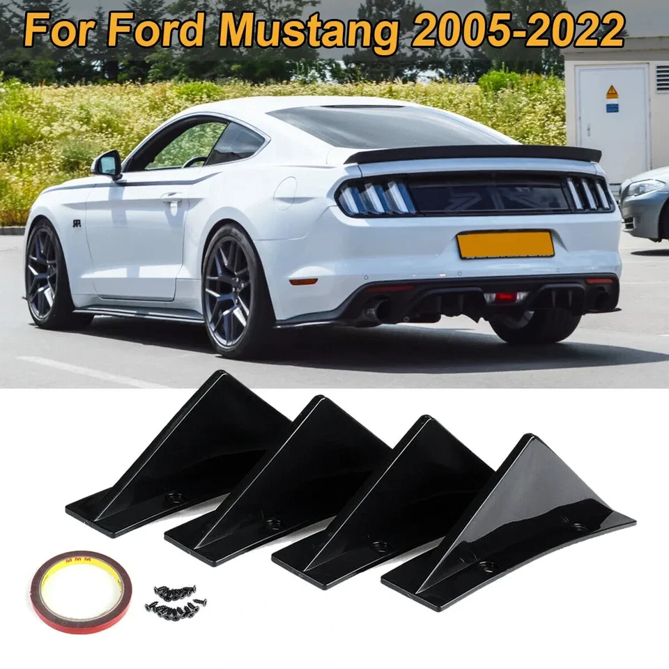 Rear Diffuser 4 Shark Fins Bumper Lip Splitter Spoiler For Rear Diffuser 4 Shark Fins Bumper Lip Splitter Spoiler For