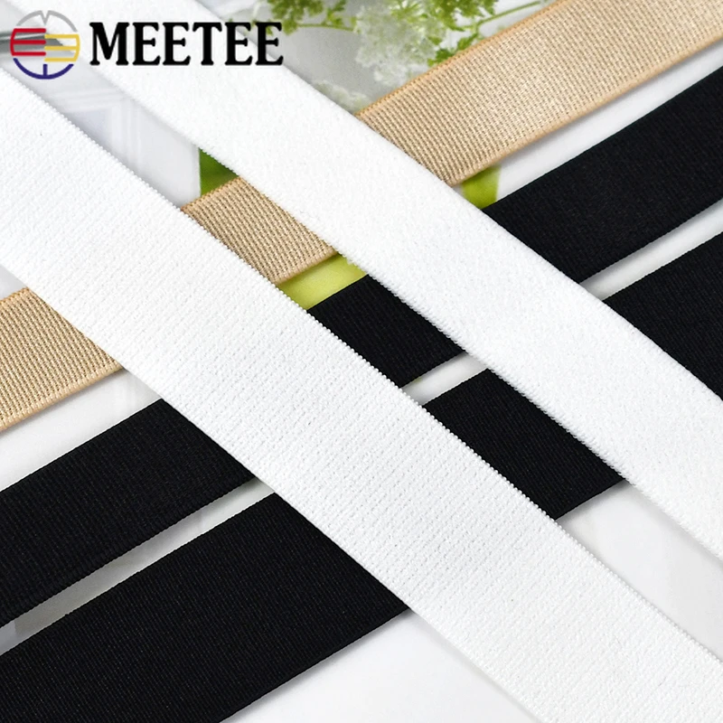 5/10Meters Meetee 6-30mm Nylon Elastic Band Spandex Underwear Stretch Webbing Tape Bra Elasticity Rubber Tapes Sewing Accessory