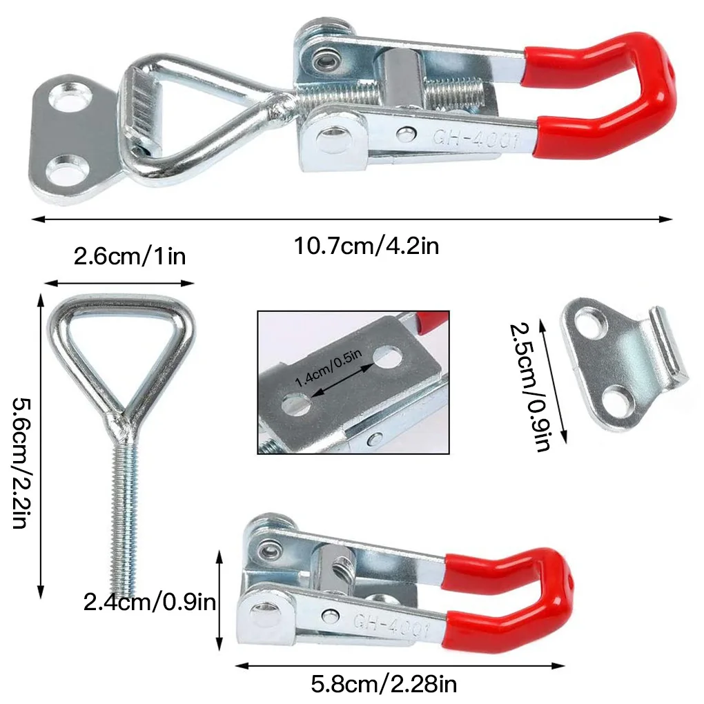 2/5pcs Adjustable Toggle Clamp Latch Heavy Duty Toggle Latches Holding Capacity Pull Latch Clamp For Smoker Lid Jig Tool Box Cas