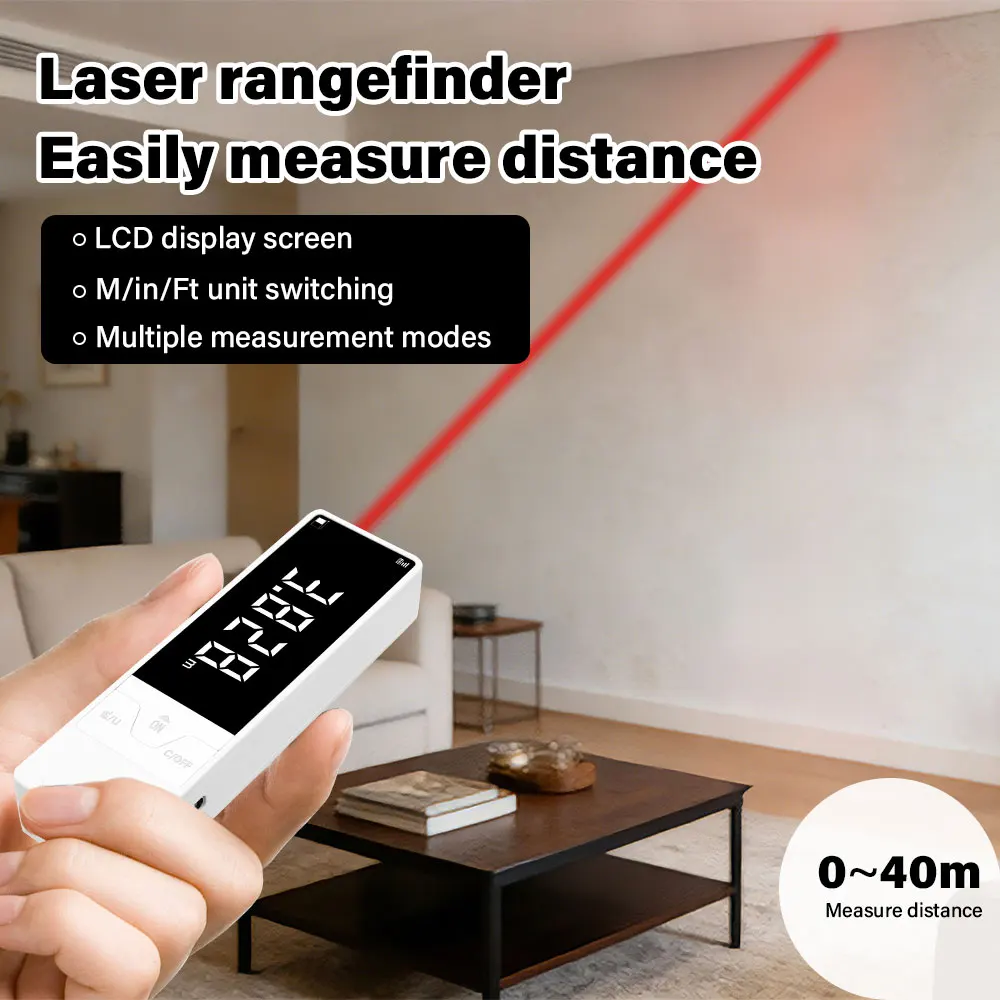 Mini Laser Distance Meter 40M Measure Infrared Rangefinder  high-precision measurement USB Rechargeable Handheld Laser Range