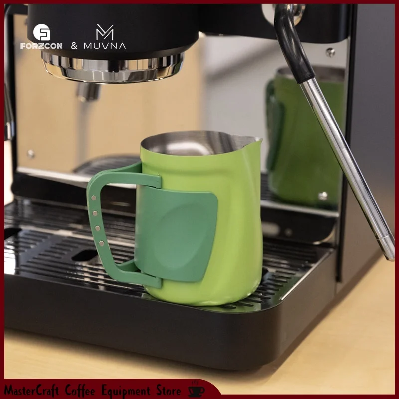 Stainless Steel Latte Art Pitcher Large Capacity 2 in 1 with Handle or Handleless Coffee Milk Jug for Baristas and Home Coffee