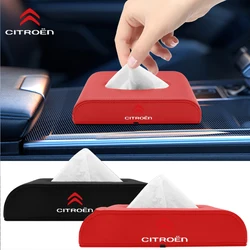 PU Leather Car Tissue Box Magnetic Absorption Box Accessories For Citroen C1 C2 C3 Grand C4 Picasso C4L VTS C-ELYSEE C3-XR DS