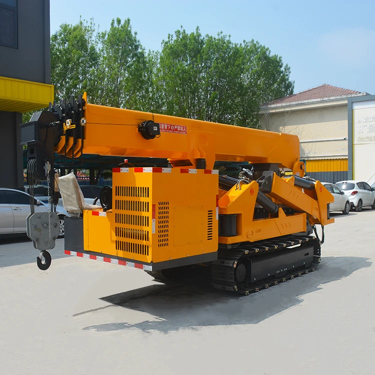 Mini Spider Crane 2 Ton Portable Crawler Crane Hydraulic Outrigger For High Rise Building Curtain Wall Installation Customized