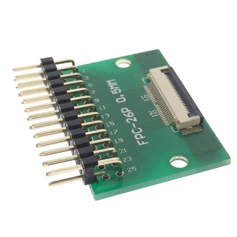 Fpc/Ffc 26P Flexibele Kabel Adapter Board Dubbelzijdig 0.5Mm Tot 2.54Mm Rechte Gebogen Naald