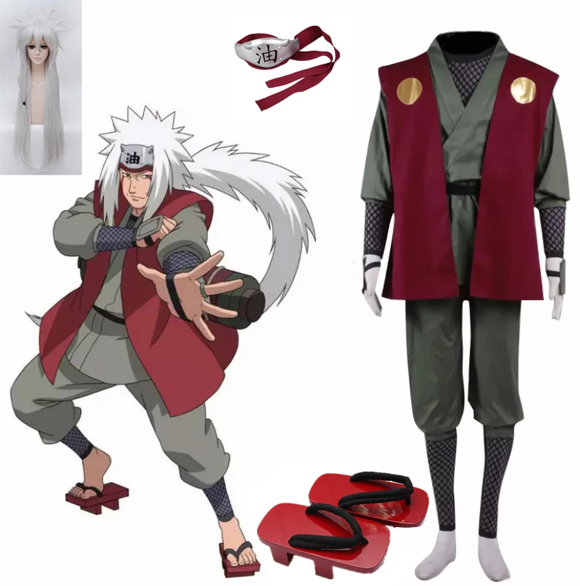 Anime Cosplay Kostuum Jiraiya Cosplay Kostuum Hoofdband Accessoire Rode Hoofdband Halloween Kleding Custom Made