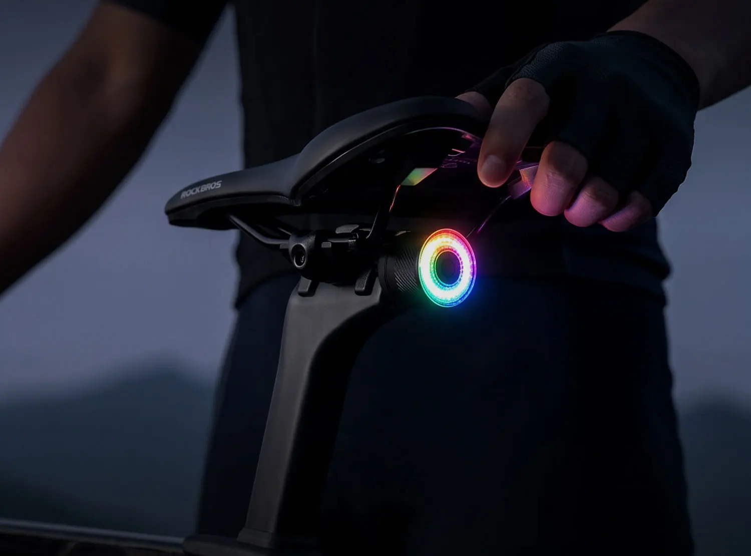luz trasera de bicicleta instalada