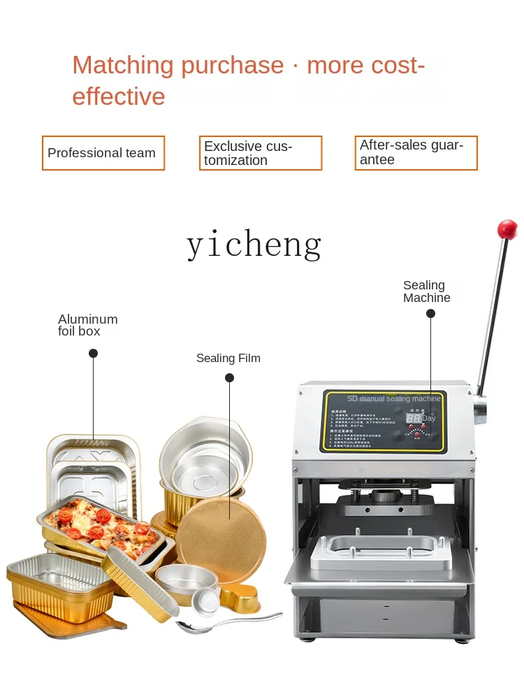 cc27 Tea Sealing Machine Automatic Sealing Machine Aluminum Foil Lunch Boxes Sealing Machine Take out Take Away