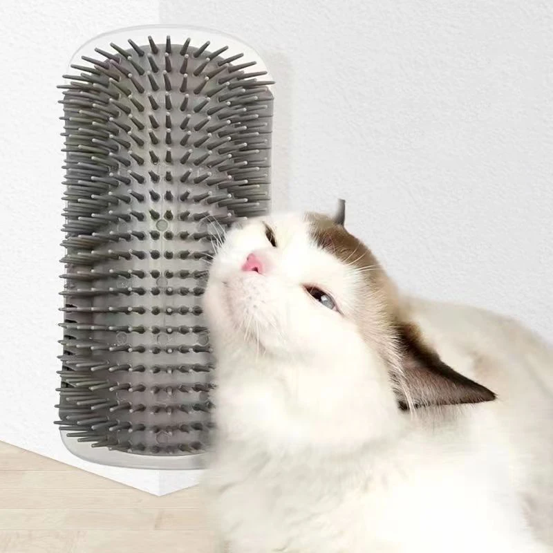 Cat Brush Comb Cat Toy with Catnip Cat Wall Brush Corner Cat Scratcher Massage Self Groomer Comb Pet Brush Corner cat scrubber