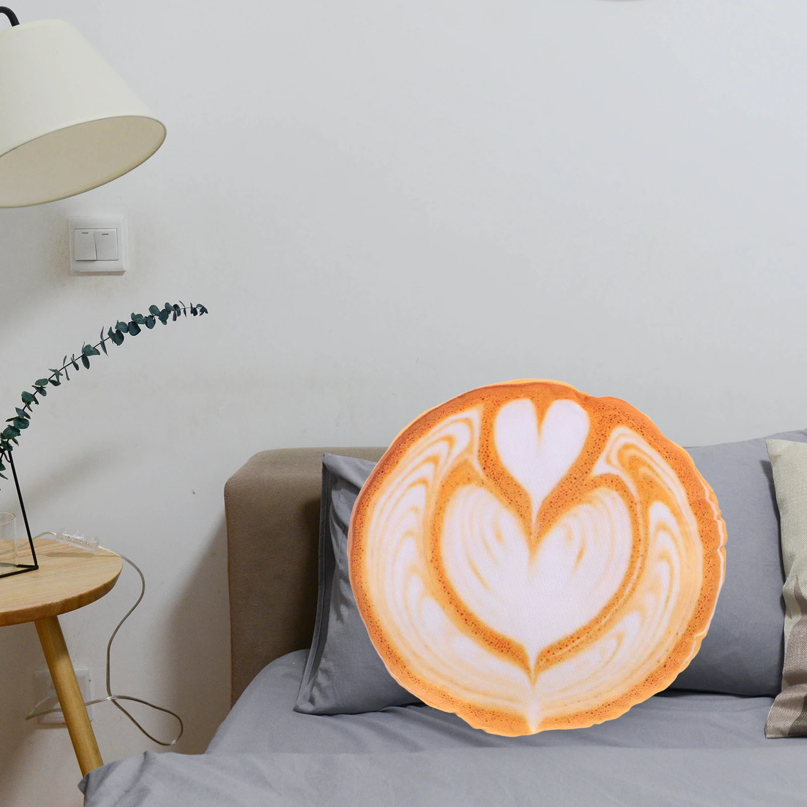 

Coffee Latte Art Cartoon Cushion Decorative Pillow for Sofa Bed Office Use Soft Throw Cushion Pillows for Home