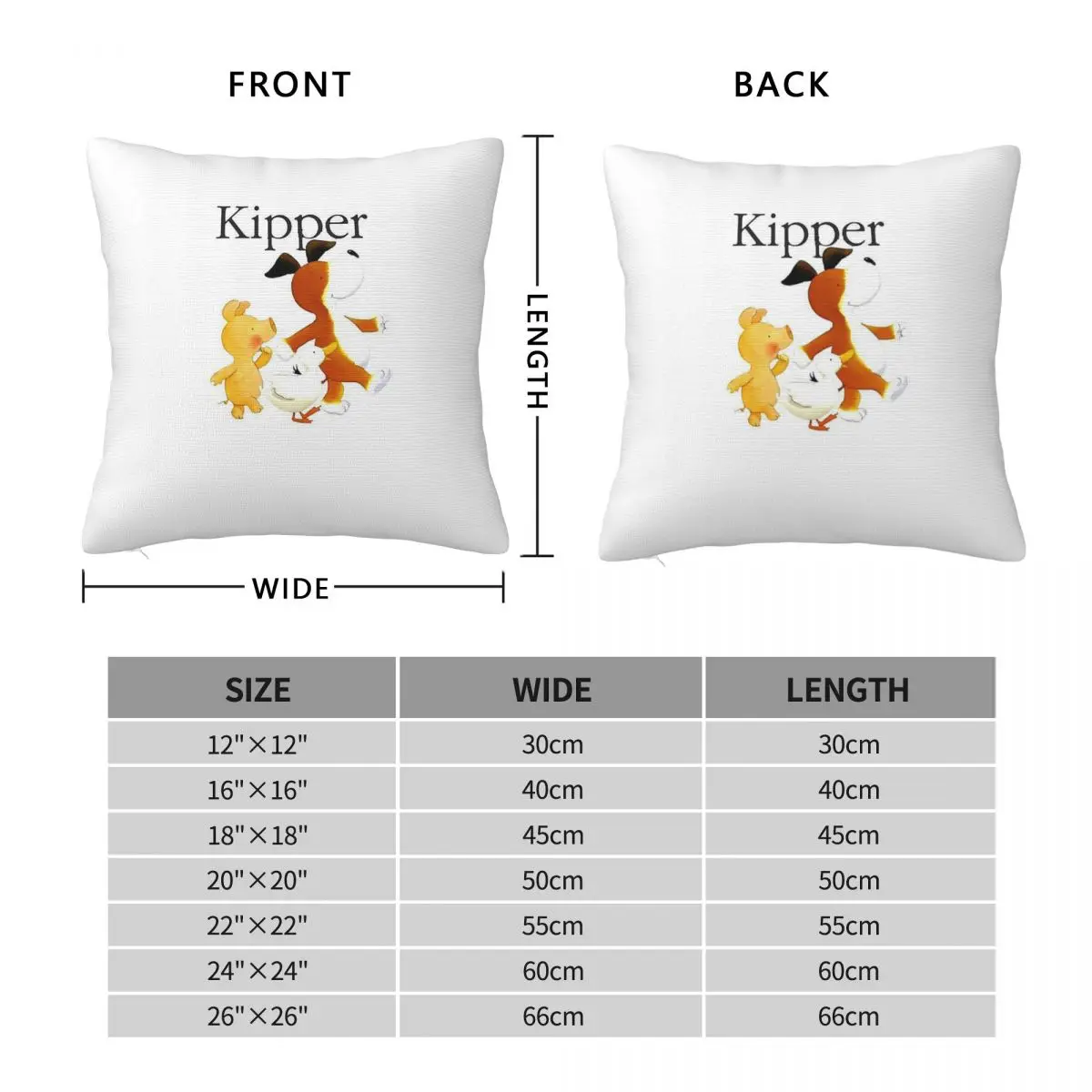 Kipper The Dog Pillowcase Polyester Linen Velvet Printed Zip Decorative Pillow Case Sofa Cushion Cover