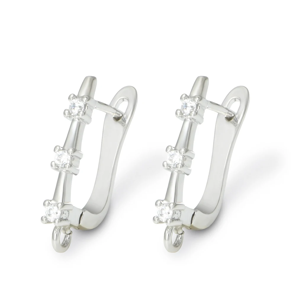 1 Pair Earring Hooks 18K Gold/ Rhodium Plated Supplies For Jewelry Wholesale Diy Jewelry Making Accessories For Women image 3