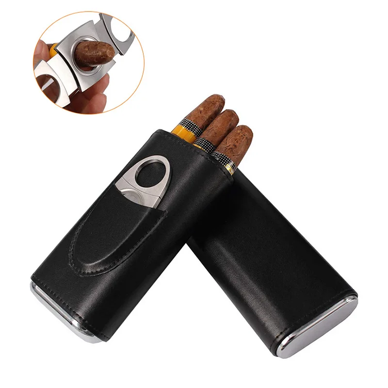 cigar-case-travel-humidor-kit-leather-cigar-case-cedar-wood-lining-travel-humidors-for-cigars-with-stainless-steel-cigar-cutter