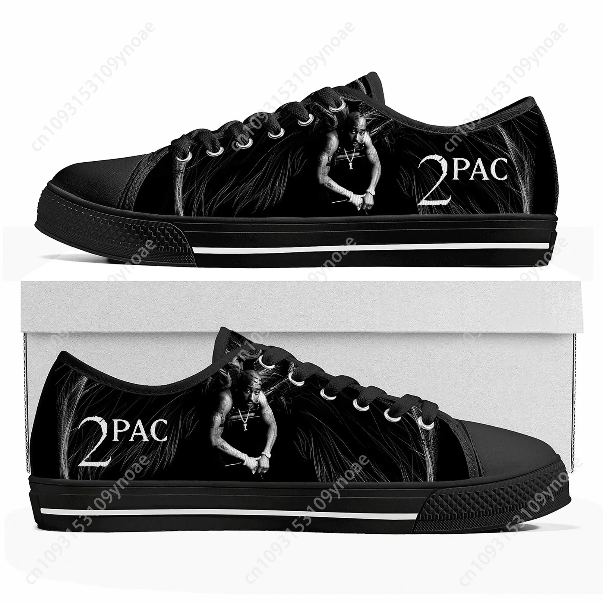 Rap 2Pac Tupac All Eyez On Me Low Top High Quality Sneakers Mens Womens Teenager Canvas Sneaker Casual Couple Shoes Custom Shoe